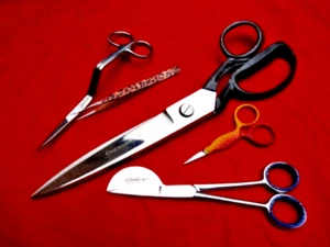 5 x Assorted Embroidery,11" Dressmaking/Tailor,Duckbill,Bent,Sewing Scissors - Picture 1 of 15