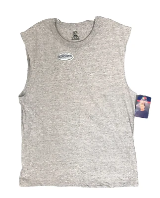 NEW! Fruit of The Loom Sleeveless Shirt Mens Large Gray Relaxed Fit Cotton Tee - Image 1 of 4