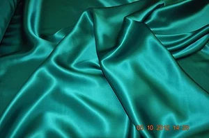 Pure silk crepe back satin, 19 momme, 114 cm, jade green, sold by half meter - Picture 1 of 1