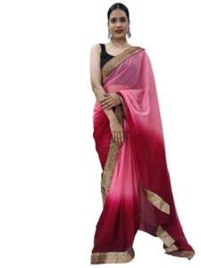 1 Minute Ready to Wear Georgette Sari Readymade Designer Bollywood Party Sari - Bild 1 von 3