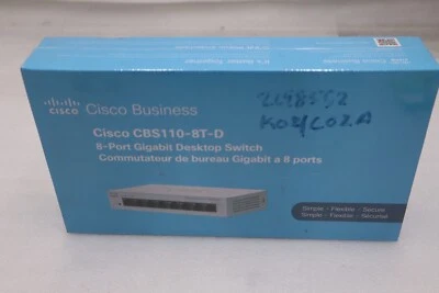 NEW Cisco 110 CBS110-8T-D Ethernet Switch 8 Ports - 2 Layer Supported STK H168A - Image 1 of 3