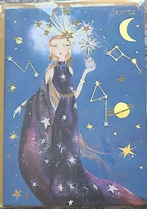 PAPYRUS AGNES KESZEG MOZART GEBURTSTAGSKARTE MÄDCHEN MIT STERNEN MONDGALAXIE ASTRONOMIE - Bild 1 von 4
