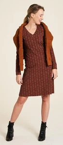Vestido Tranquillo Jersey rojo naranja geométrico (orgánico) algodón orgánico W23E09 - Imagen 1 de 5