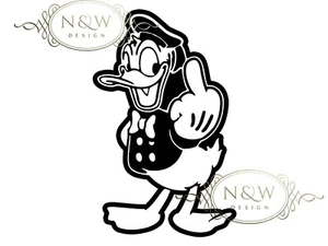 Decalcomania adesivo auto da parete divertente Paperino Disney porta computer portatile finestra - Foto 1 di 5