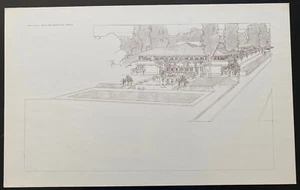 BUILDING PLANS & DESIGNS OF FRANK LLOYD WRIGHT WASMUTH PLATE 75 WESTCOTT HOUSE - Picture 1 of 6