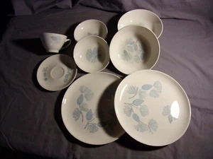 De colección 8 piezas abeto azul marcrest 2 platos 2 tazones 2 postres taza salsa - Imagen 1 de 3