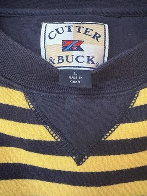 Cutter & Buck Striped Crewneck Sweater Men’s Large 80/20 Cotton / Polyester - Image 1 of 4