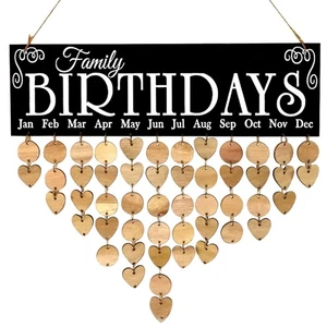  1pc Wooden Hanging Ornament DIY Calendar Decor Date Reminder Wall Door Pendant - Picture 1 of 12