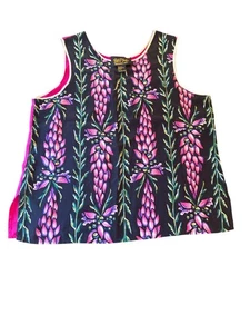 Camiseta sin mangas reversible Bob Mackie Wearable Art Silk L - Imagen 1 de 4