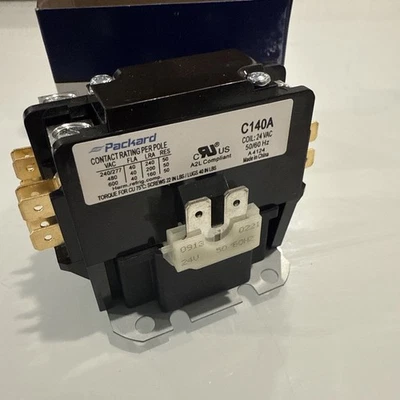 New Packard Definite Purpose Contactor, 1 Pole, 40 Amps, 24 Coil Voltage, C140A - Image 1 of 4