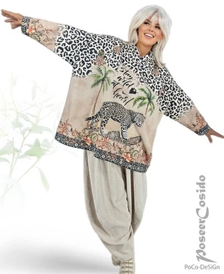 Italy LAGENLOOK Pulli Pullover-Strick-Shirt Hoodie 44 46 48 50 52 54 56 - Bild 1 von 4