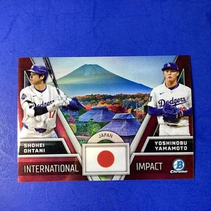 2024 Bowman Chrome Shohei Ohtani Yoshinobu Yamamoto International Impact #II-1 - Picture 1 of 2