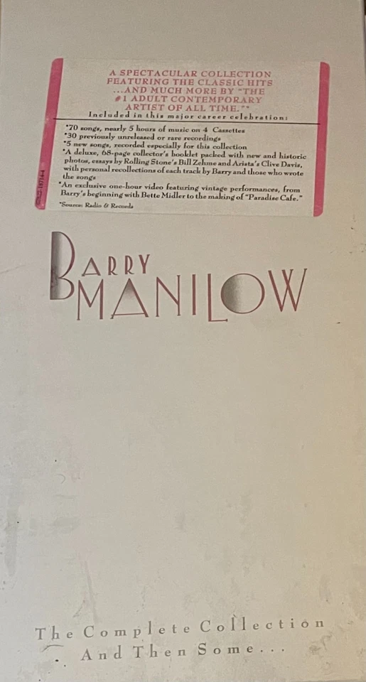 New - Barry Manilow - Complete Collection & Then Some - 4 Cassettes + 1 VHS Tape - Image 1 of 2
