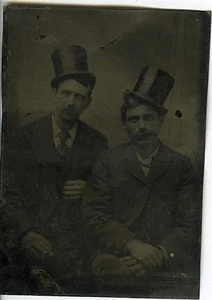 PHOTO FERROTYPE, funny les joyeux drilles les fêtards humour gag circa 1880 - Picture 1 of 1