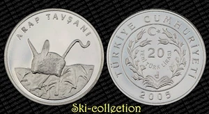 20 Lira 2005 , Turkuie / Turkey. Pfra Tavsani (Jerboa) Plata / Silver 925° - Bild 1 von 1