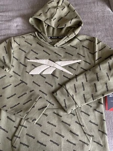 Totalmente Nuevo REEBOK Clásico Juvenil Talla L (14-16) Con Capucha Chaqueta Oliva Suéter iverson - Imagen 1 de 4