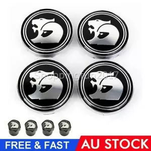 HSV WheeI Centre Caps 60 mm X4 Black/Silver VT VY VZ VE VF GTS R8 Commodore AU - Picture 1 of 7