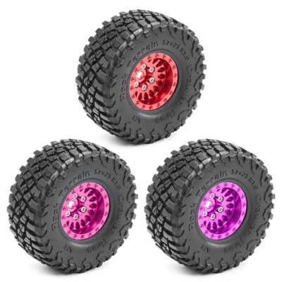 4PCS Aluminum 1.0 Beadlock Wheel Rim/Tire for Traxxas 1/18 TRX4M 1/24 SCX24 AX24 - Image 1 of 4