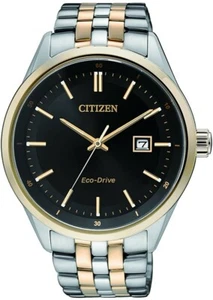 Citizen Eco-Drive Corso BM7256-50E Two Tone Black Date Dial Classic Mens Watch - Picture 1 of 1