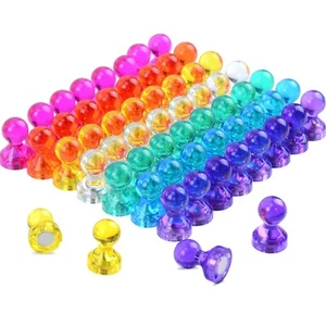 60Pcs Push Pin Magnets, Small Strong Refrigerator Magnets for Whiteboard, Fun... - Picture 1 of 9