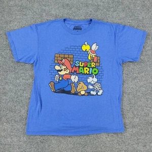 Super Mario Shirt Herren XL Blau Nintendo Videospiel Logo Grafik Kurzarm - Bild 1 von 12