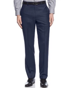 $199 Calvin Klein Men'S Blue Slim Fit Flat Front Pants Trousers 36 W 32 L - Picture 1 of 1