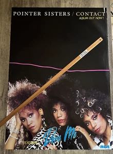 VINTAGE POSTER: POINTER SISTERS Contact (Original InStore Poster 1985) Disco - Picture 1 of 4