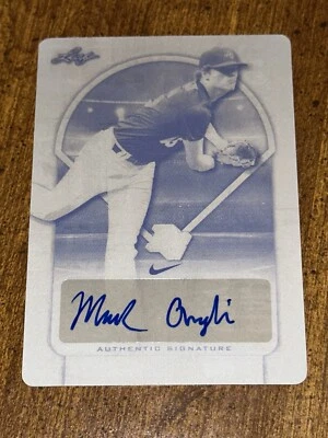 MACK ANGLIN 2018 Leaf PERFECT GAME BLACK PRINT PLATE AUTO #1/1 CLEMSON, ROYALS - Image 1 of 2