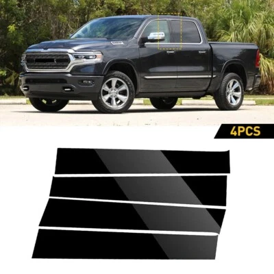 🔥Black Post Pillar Trim Dodge for 2009-2018 Ram 1500 2500 3500 Cab Crew/Quad Foto 1 de 4