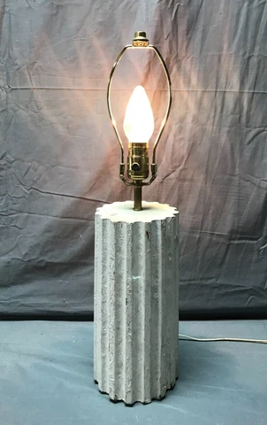 Antique Vintage 12" Chunky Old Fluted Wood Column Shabby Lamp Chic Old 1261-22B Cover