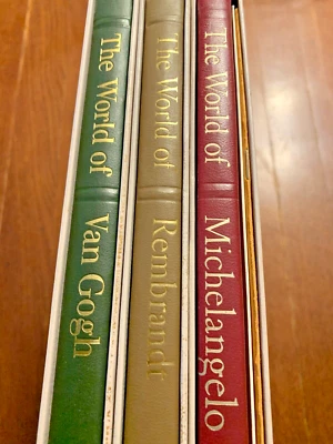 Vintage! 3 HC Books Sleeves World of Van Gogh Michelangelo Rembrandt Art History - Image 1 of 4