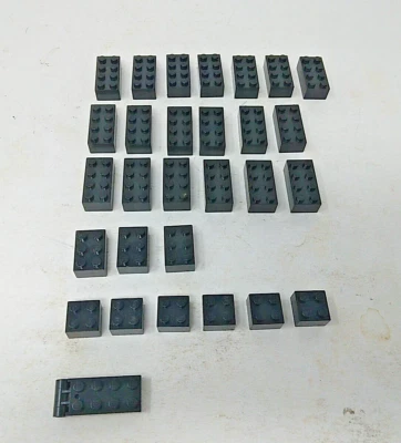 LEGO Lot of 29 Pieces Bricks Black (19) 3001 (3) 3002 (6) 3003 (1) single, unkno - Image 1 of 4