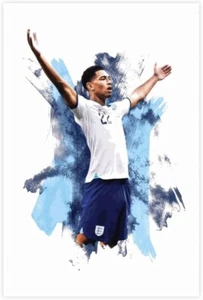 Jude Bellingham Iconic England Real Madrid Leinwand Bild Druck Kunst 40cm x 30cm - Bild 1 von 9