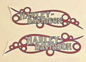 1987 - 1992 Harley EVO OEM Softail FXSTC Fuel Tank Decals Part 14145-86 14146-86 - Picture 1 of 3