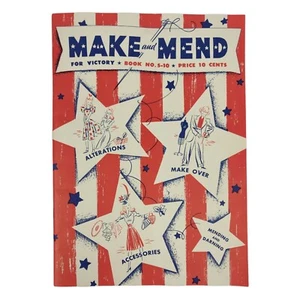 Vintage 1942 Spool Cotton Co MAKE and MEND For Victory Book no.S-10 Paperback - Picture 1 of 7