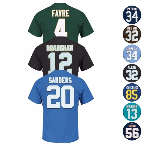 NFL "Eligible Receiver" HOF Retired Player Jersey T-Shirt Collection - Men's Cover