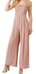 forever new pink sally stripe pants jumpsuit sleeveless pockets Size 8 NWT $139. - Picture 1 of 12