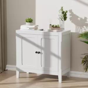 Bathroom Under Basin Cabinet Sink Storage Organiser Double Doors Cupboard White - Picture 1 of 6