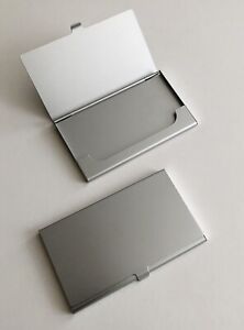 2x Aluminium Visitenkartenetui Etui in Silber für Kreditkarten EC-Karten