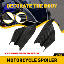 1Pair Motorcycle Side Winglets Air Deflector Wing Spoiler Kit Gloss Fiber Carbon