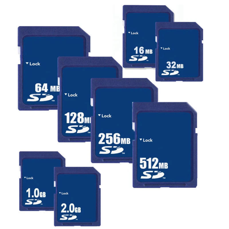 16MB 32MB 64MB 128MB 256MB 512MB 1GB 2GB SD Secure Digital Flash Memory Card NEW - Image 1 of 1