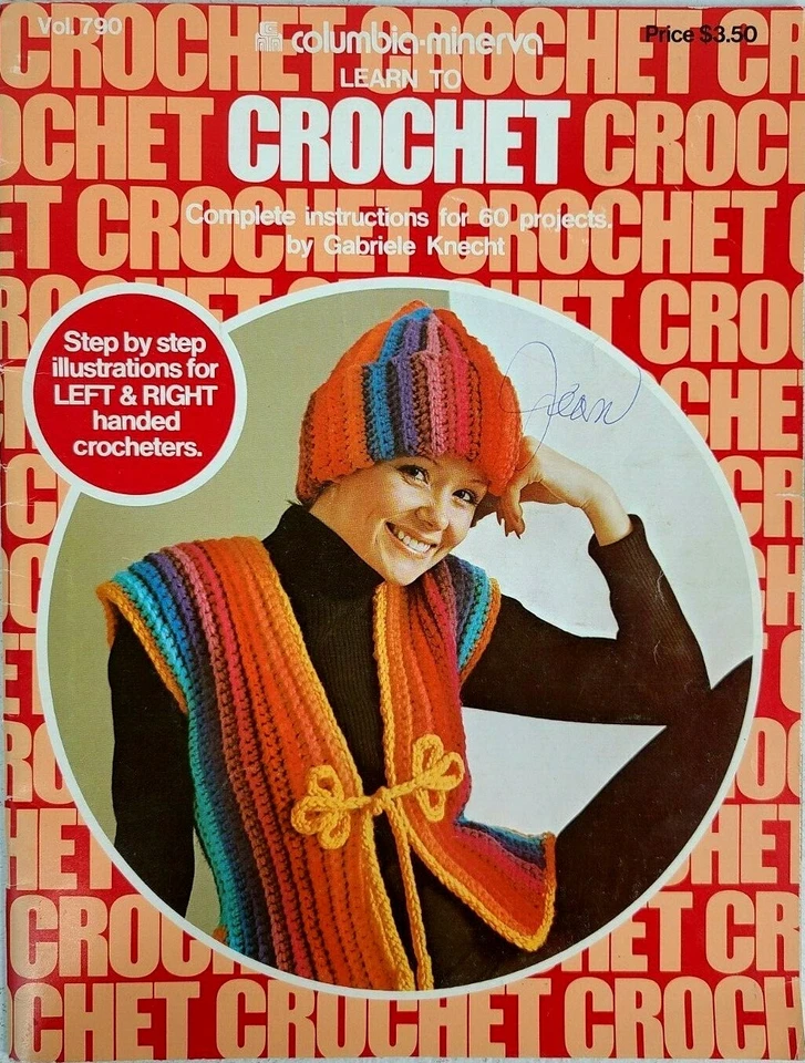 VTG (1976) Columbia-Minerva LEARN TO CROCHET Crochet Vol. 790 | 60 Projects - Image 1 of 4