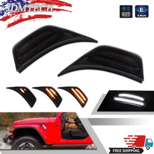 W/A Front Fender Side Marker Light Turn Signal Lamp For 2018-24 Jeep Wrangler JL - Picture 1 of 12