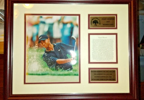 Tiger Woods 2007 Flight Champion Fort Mill Golf Club Picture & Plaque Cover