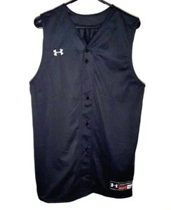 Herren Medium Under Armour ärmelloses Trikot | schwarz Knopf Polyester Baseball - Bild 1 von 5