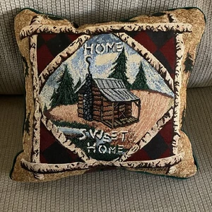 Cabin Home Sweet Home Decor Throw Pillow Scenery Square - Picture 1 of 6