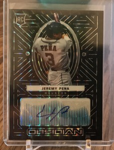 2022 Panini Chronicles Obsidian Auto Blue Finite 1/1 Jeremy Peña Astros RC
