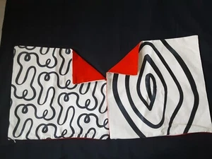 LARK+RAVEN 2 Pillow Cover Decorative Square Zip Case 18 x 17" Orange Black White - Picture 1 of 24
