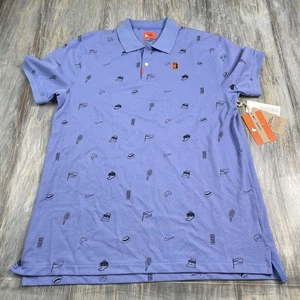 Nike Dri-Fit Tour Golf Polo Shirt Tennis Men’s Large All Over Print Slim Fit - Picture 1 of 4