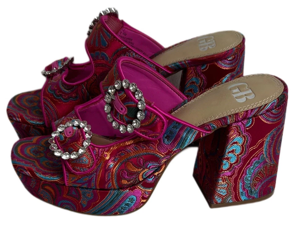 Zapatos de mujer Giani Bini con tachuelas decorativas de diamantes talla 6,5 diseño de color rosa cachemir Foto 1 de 4